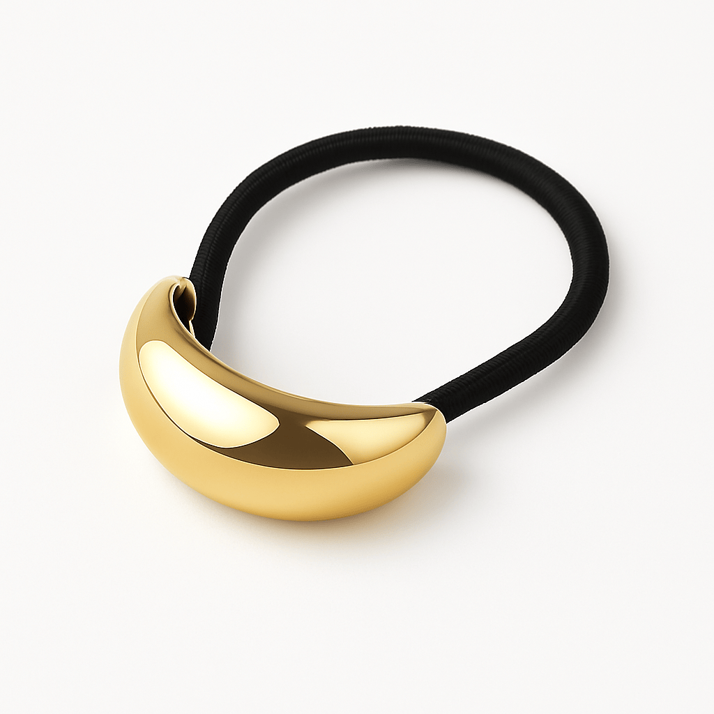 The Perfect Hoop Mini Hair Hoop in gold, smaller variant with signature shine, shown in isolated product view on a white background