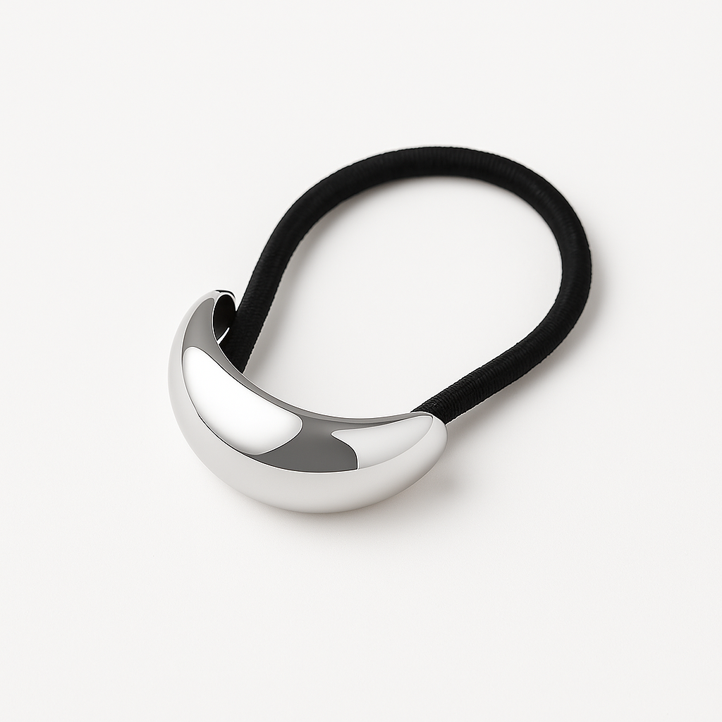 The Perfect Hoop Mini Hair Hoop in silver, compact metal design shown on a clean white background