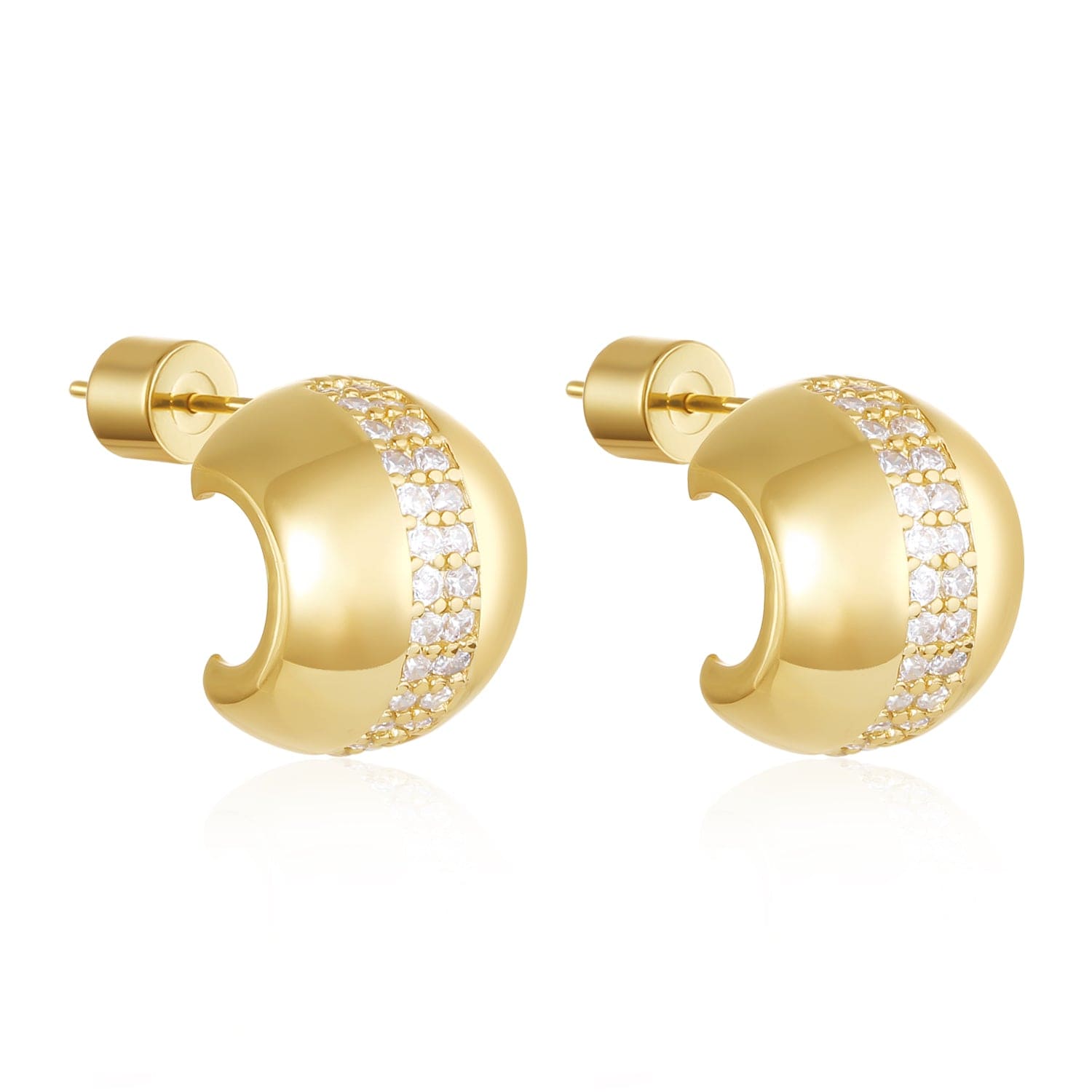 Two Nice Hoop Scintilla earrings are presented side by side against a white background. 