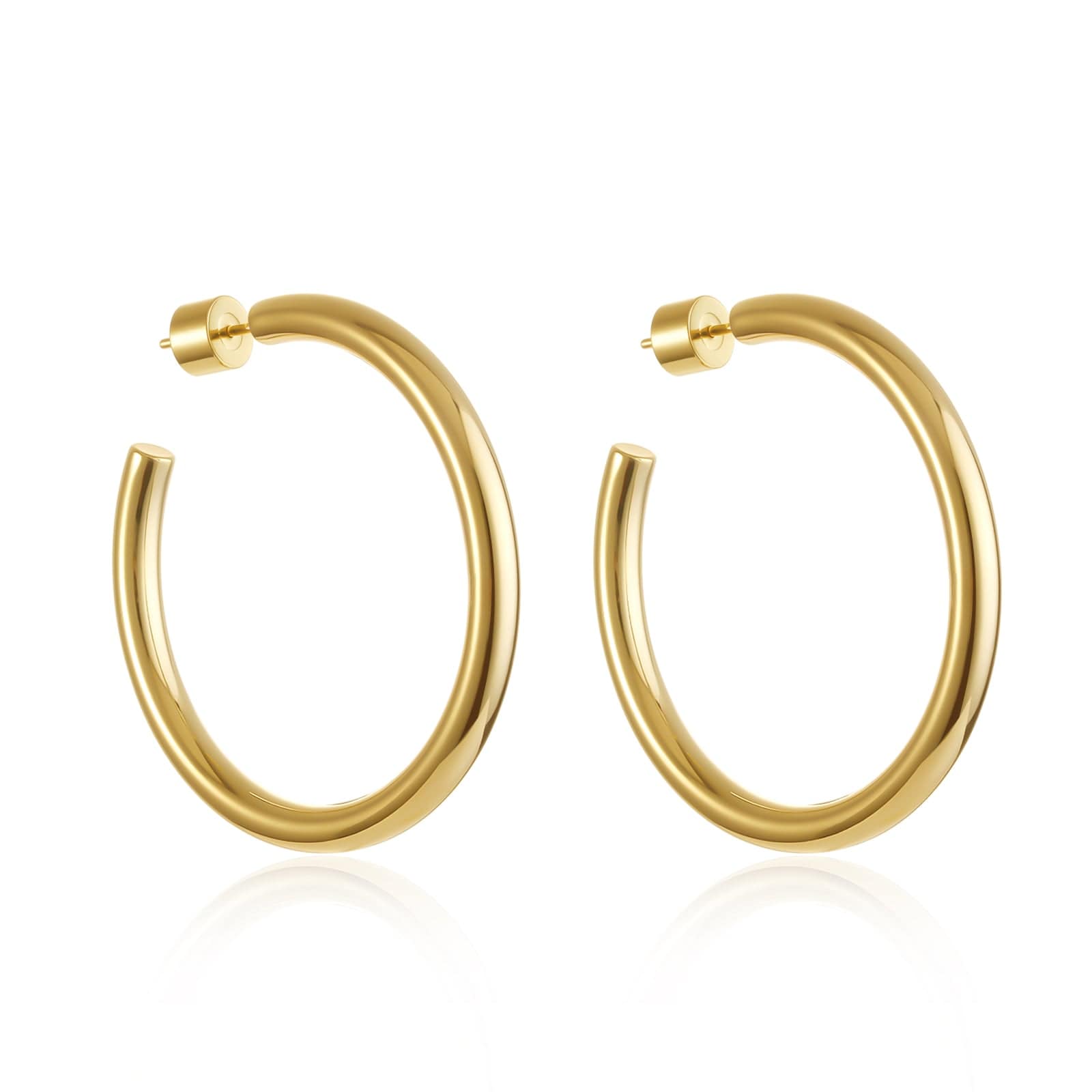 Studio image of The Malta Hoop 45 mm showing its cylinder backing and smooth finish on white background.  By The Perfect Hoop.