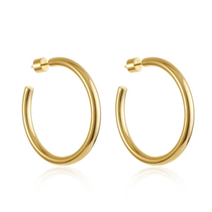 Studio image of The Malta Hoop 45 mm showing its cylinder backing and smooth finish on white background.  By The Perfect Hoop.