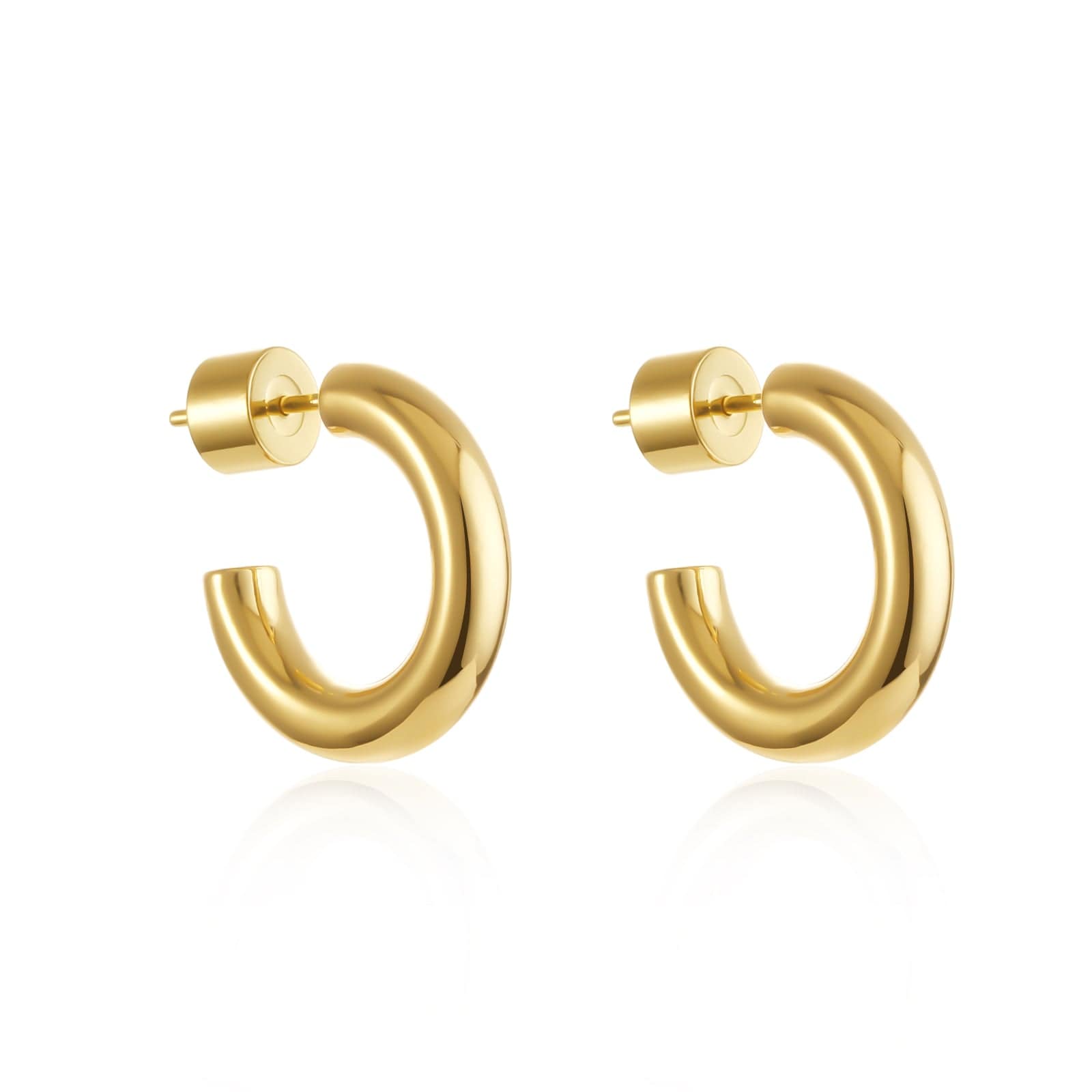 Product photo of The Malta Hoop 20 mm pair with cylinder backs on white background.  By The Perfect Hoop.