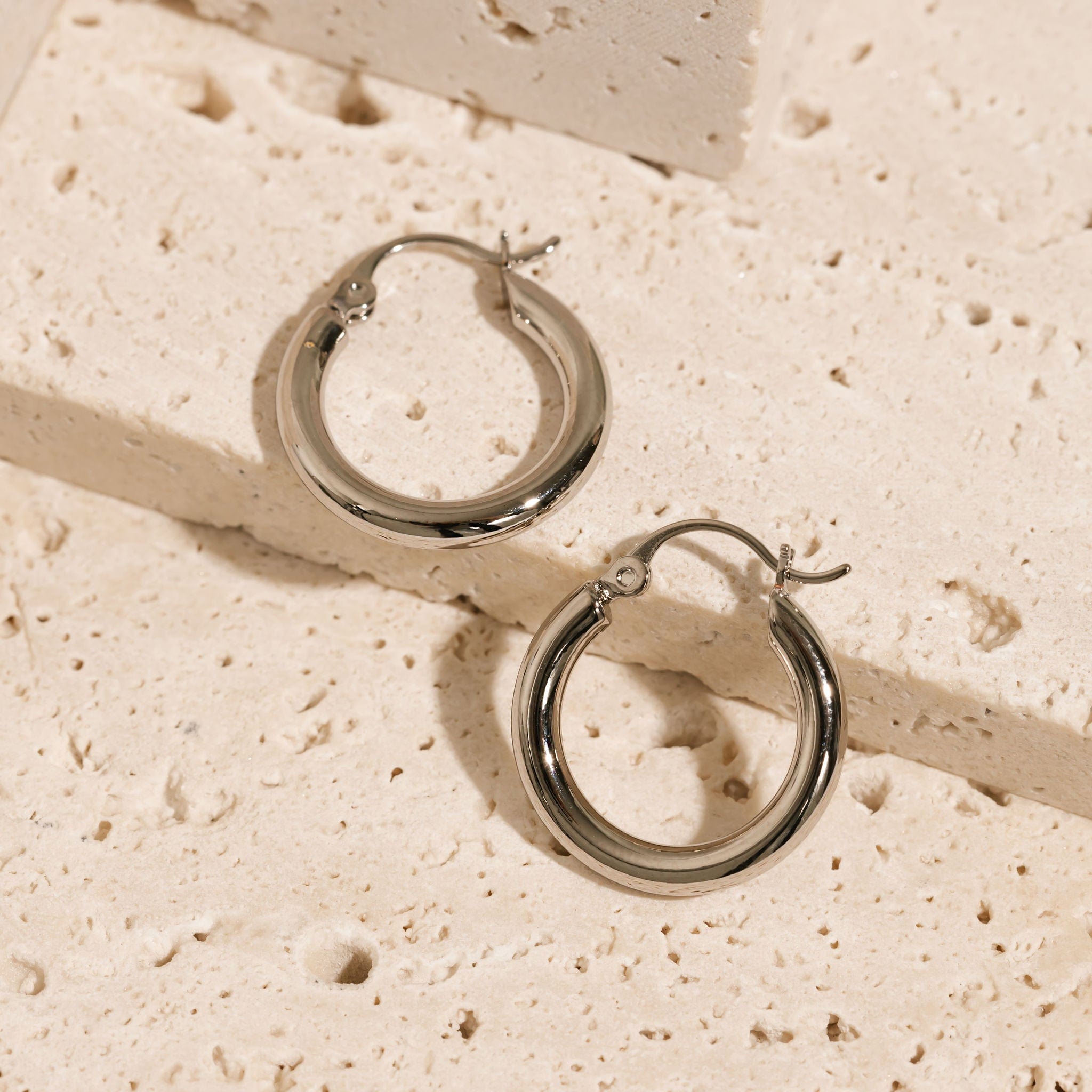 Inside-Out Oval Shape Hoop Earrings – With Clarity