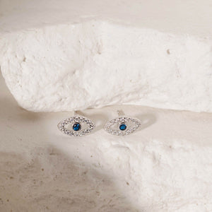 The Evil Eye Cristallo Stud | Sterling Silver