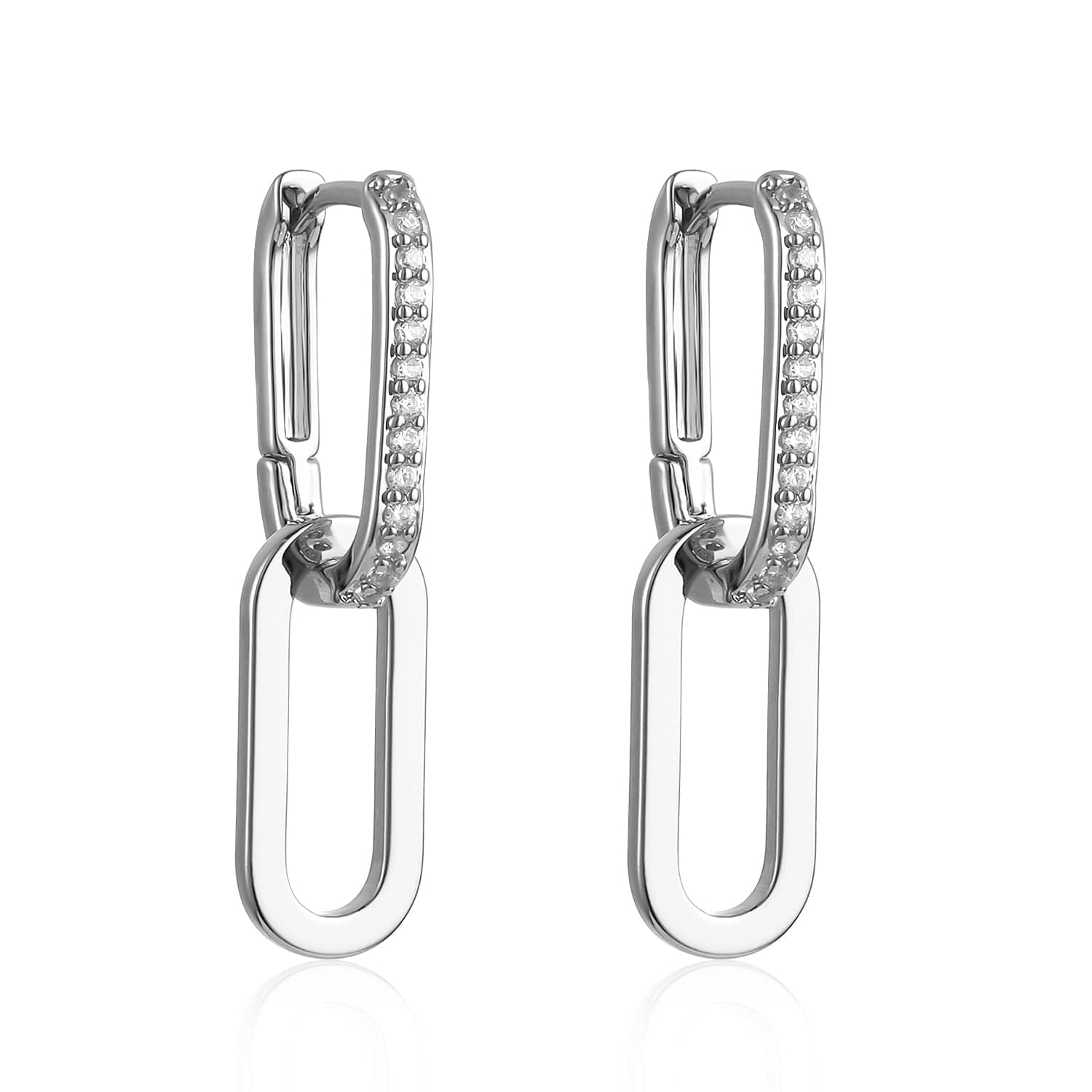 The Positano Drop Hoop | White Gold