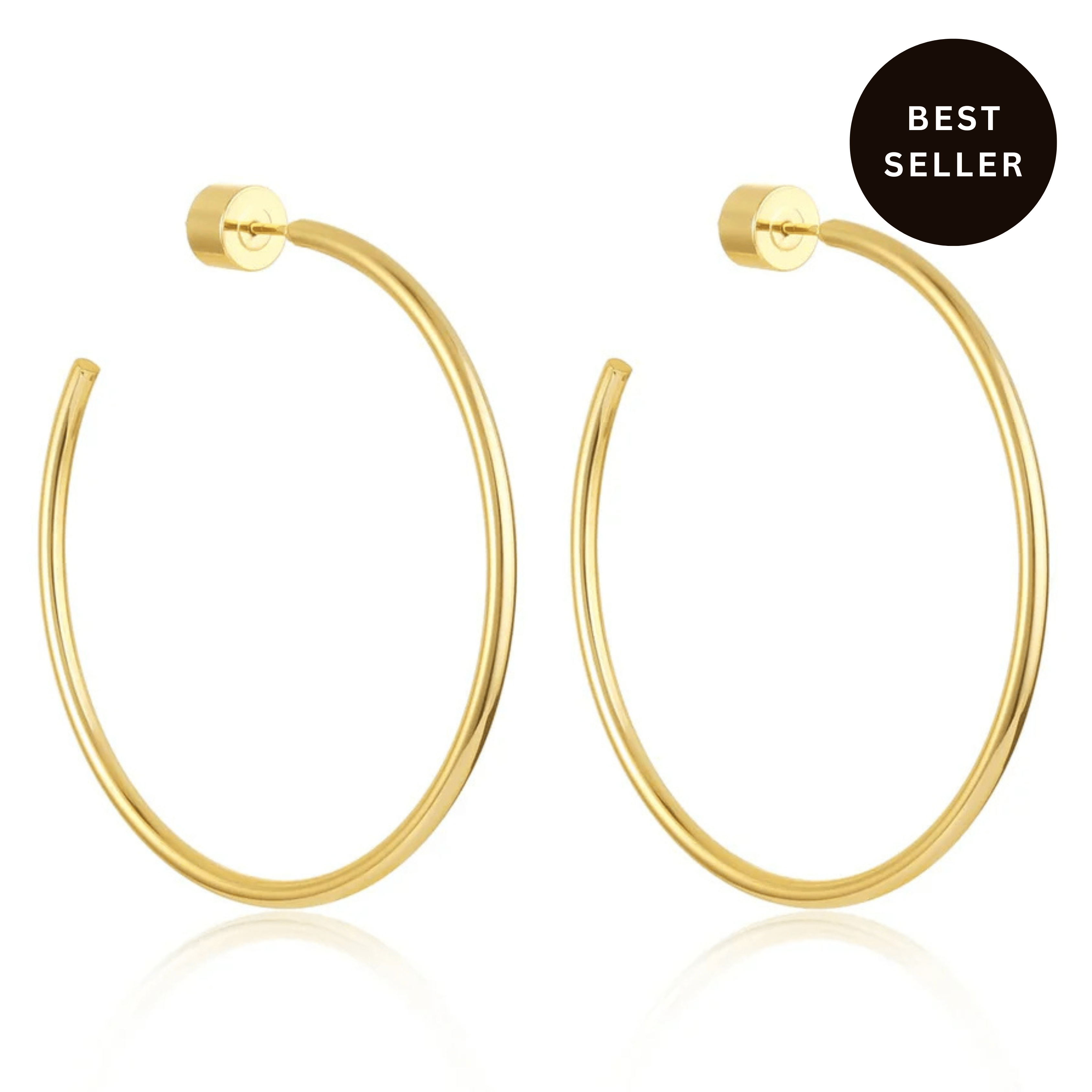 Barcelona Hoop Earrings Large Sleek Thin Gold Hoops – The